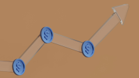 An upward trajectory on a graph graphic