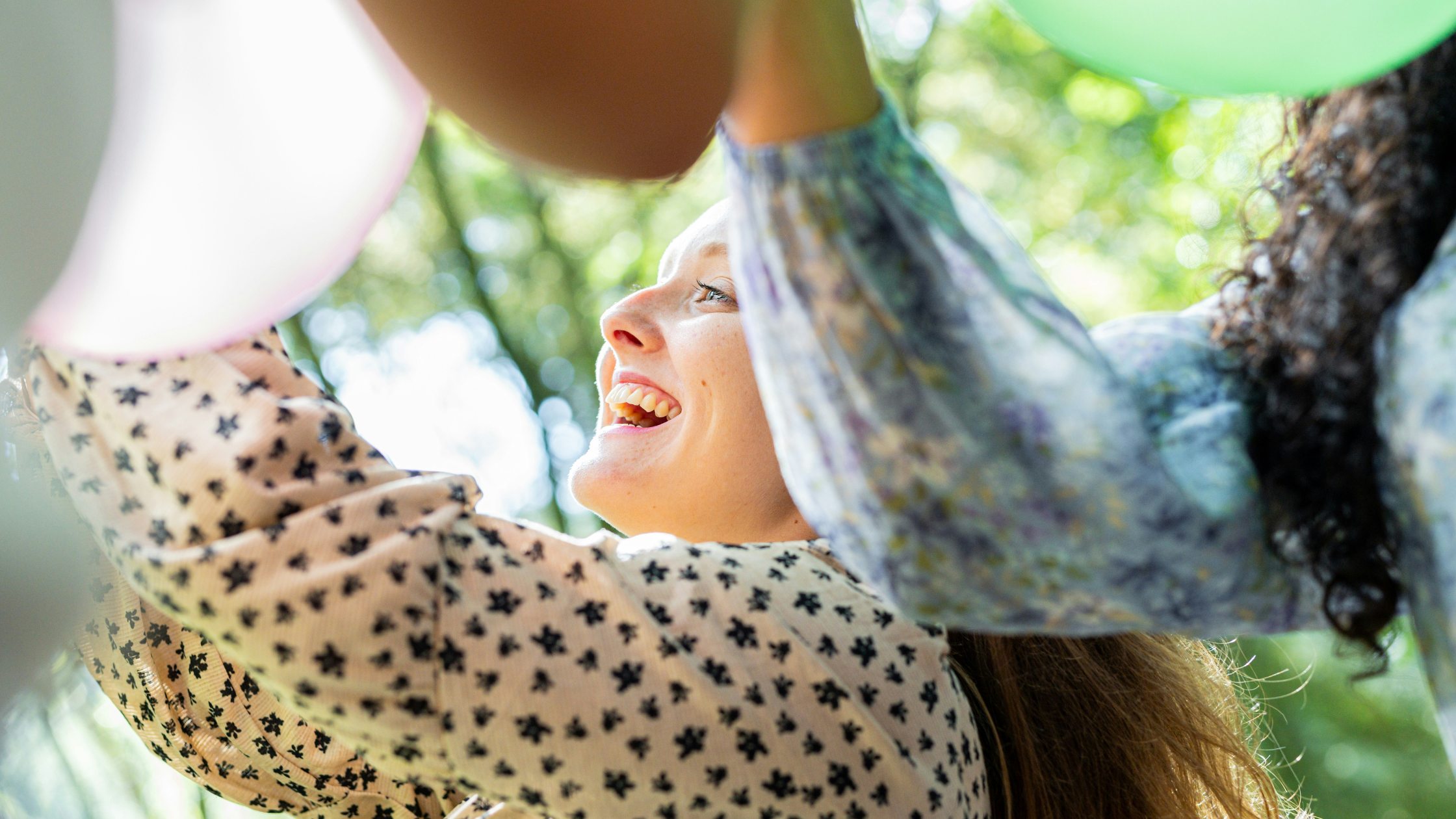 A young lady celebrating