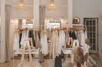 A clothes rail in a shop