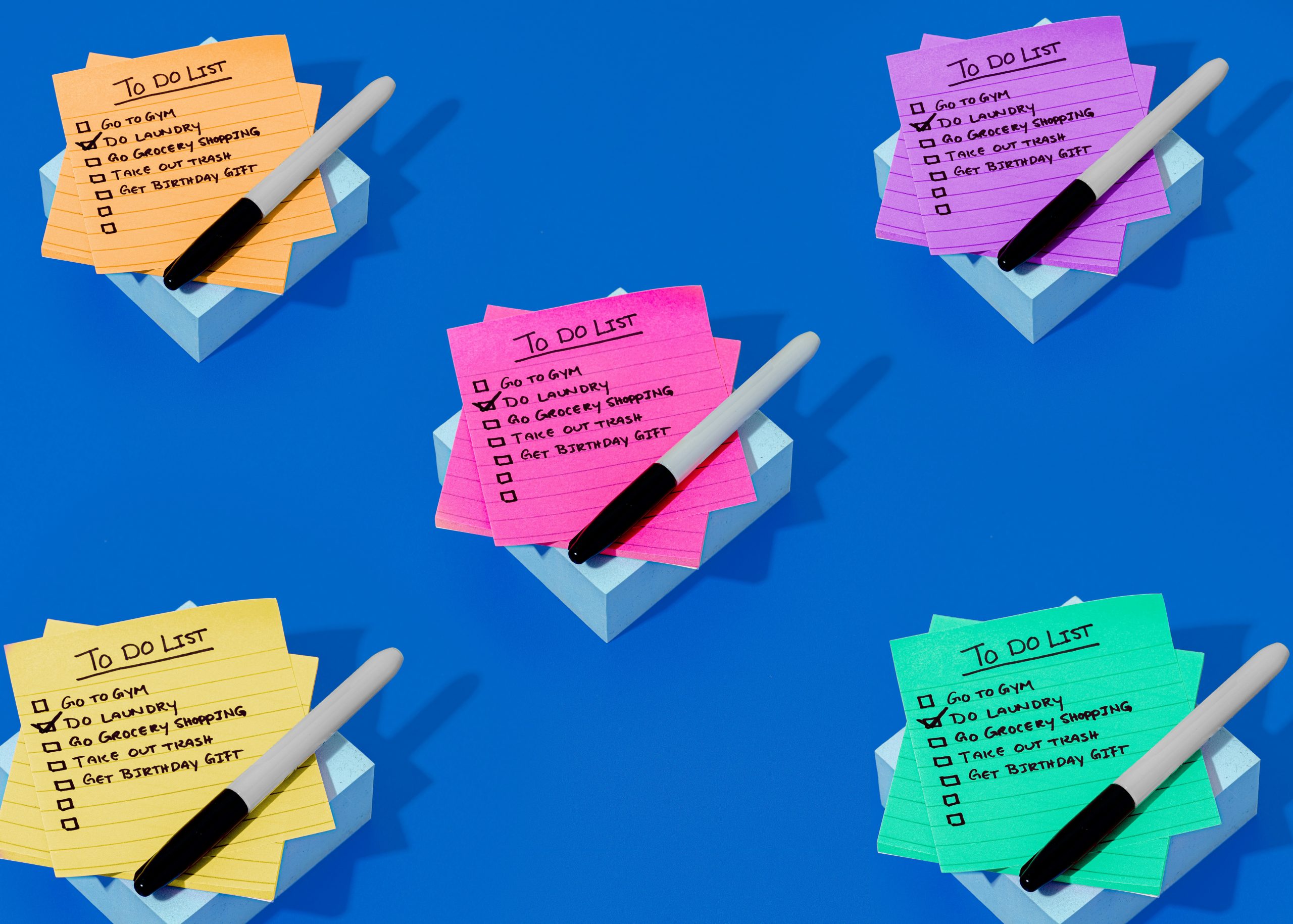 To Do list post it notes on a table