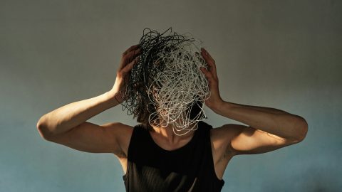 An artistic portrayal of a head full of emotions