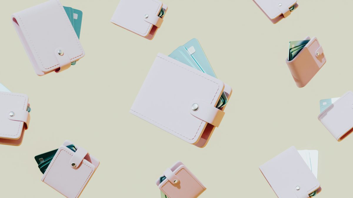 A colourful and artistic image of wallets