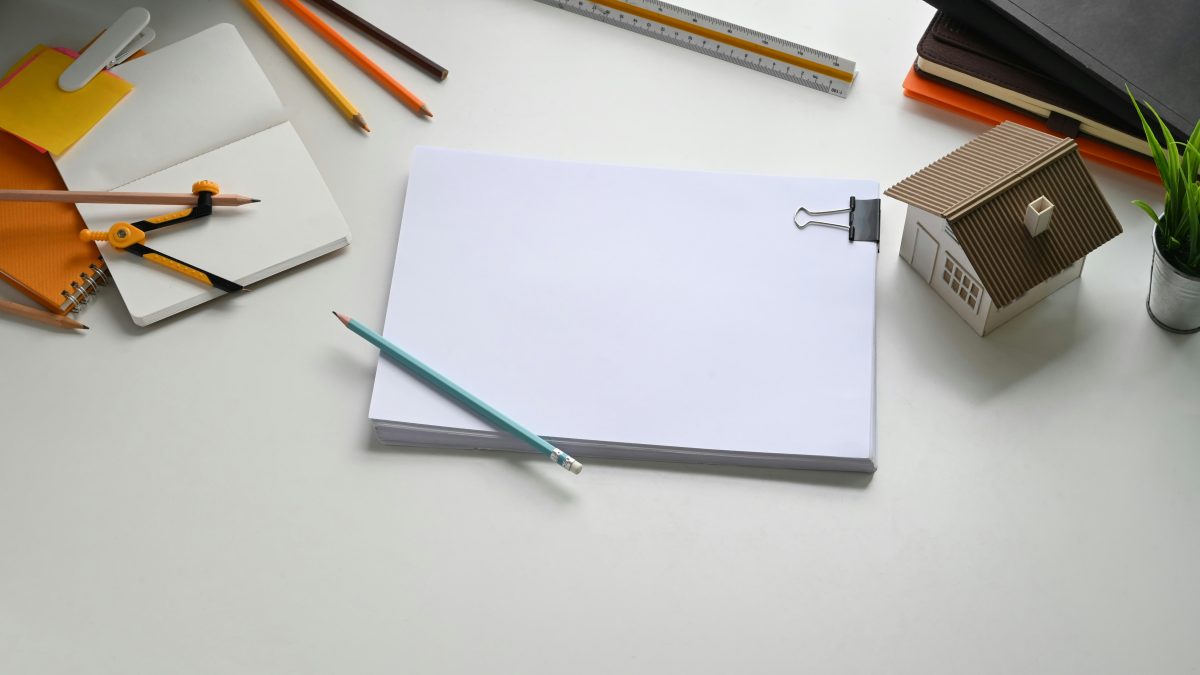 A notepad on a desk