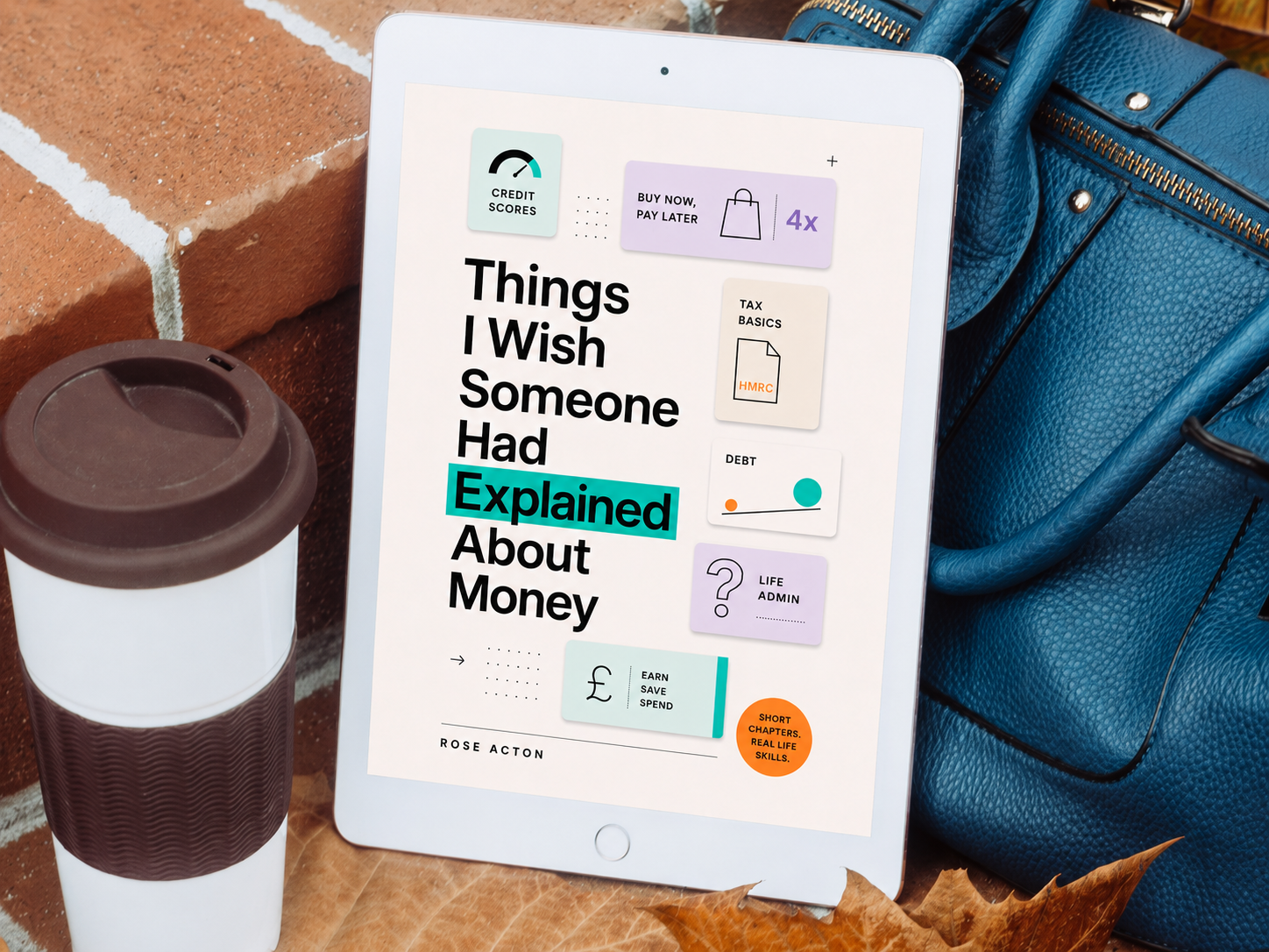 Things I Wish Someone Had Explained About Money by Rose Acton displayed on a tablet