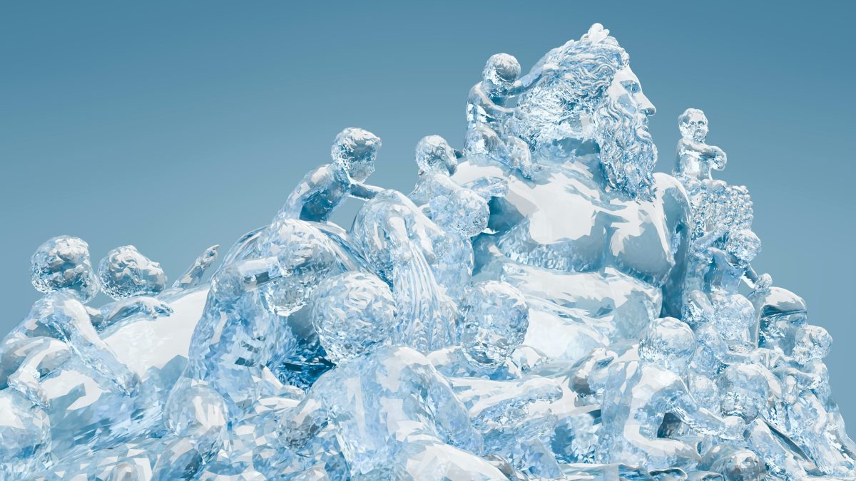 An image of frozen water